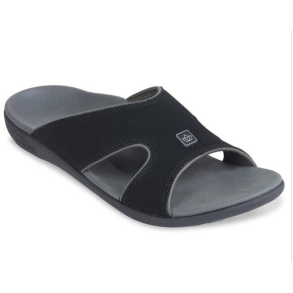 Spenco Kholo Plus Orthotic‎ Slide Sandals Mens 8 EE Wide Carbon Pewter New - Picture 1 of 8